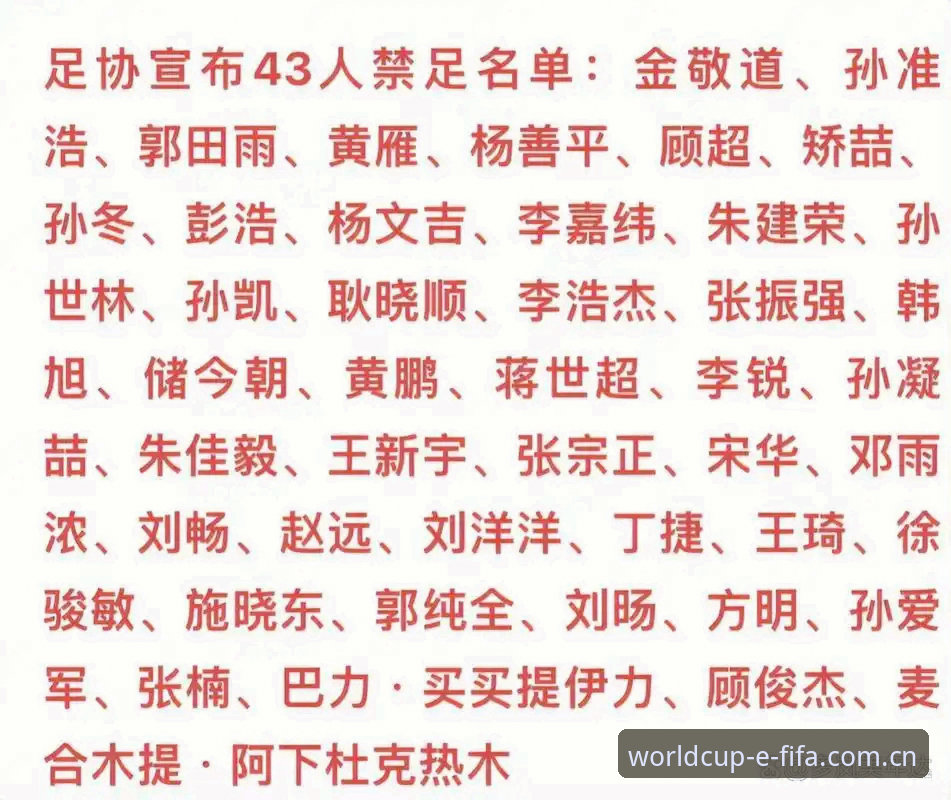 世界杯入口 足协第三批禁足名单解读操作教程:从处罚细节看中国足球治理升级